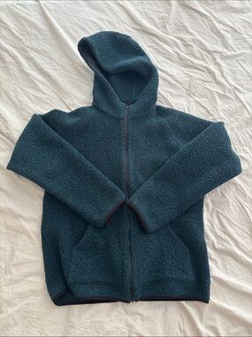 Anian Teal Sherpa Zip-Up Hoodie